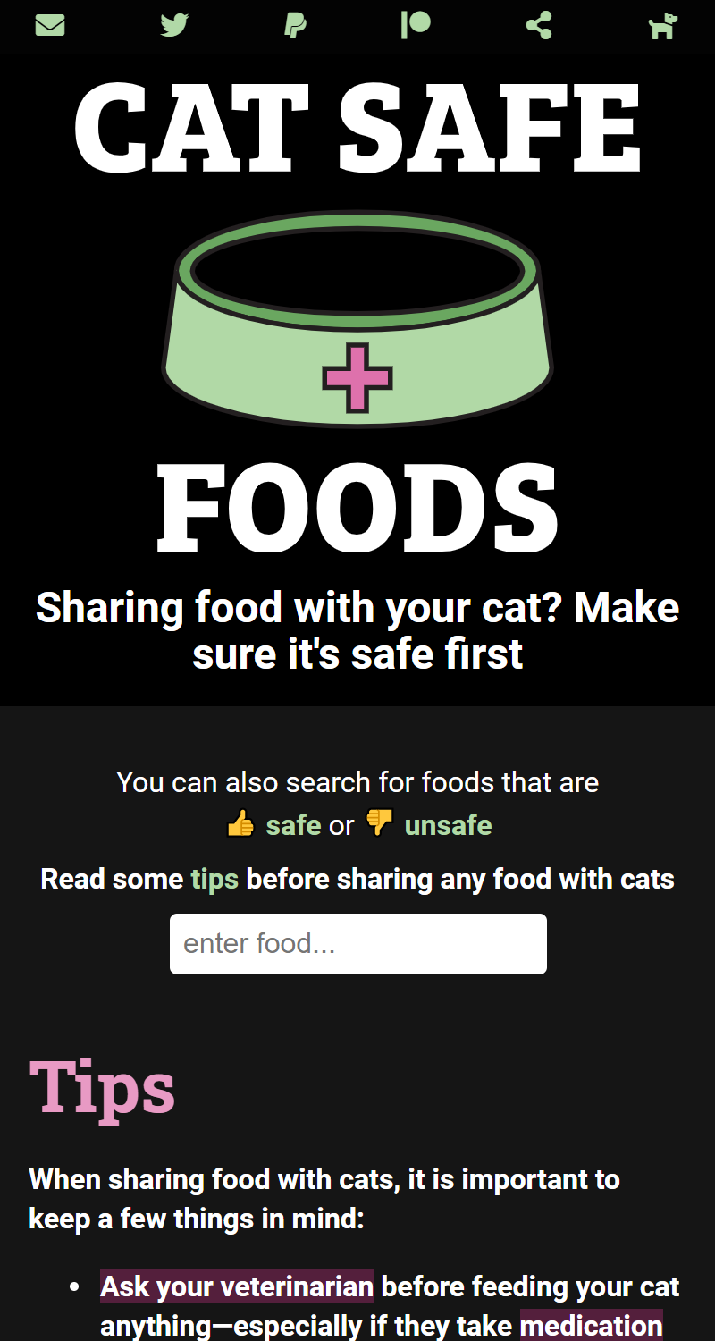 Cat Safe Foods screenshot