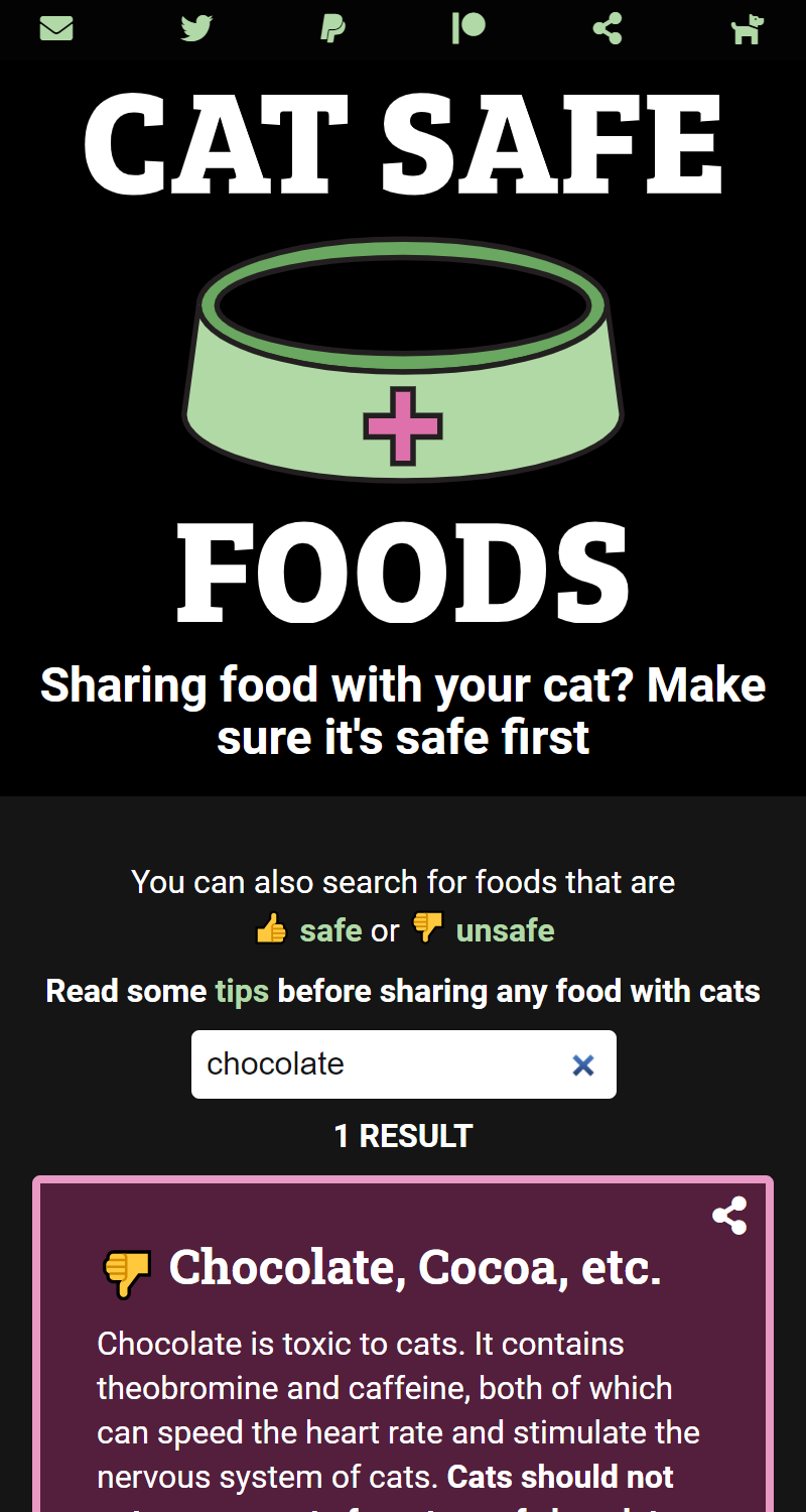 Cat Safe Foods screenshot
